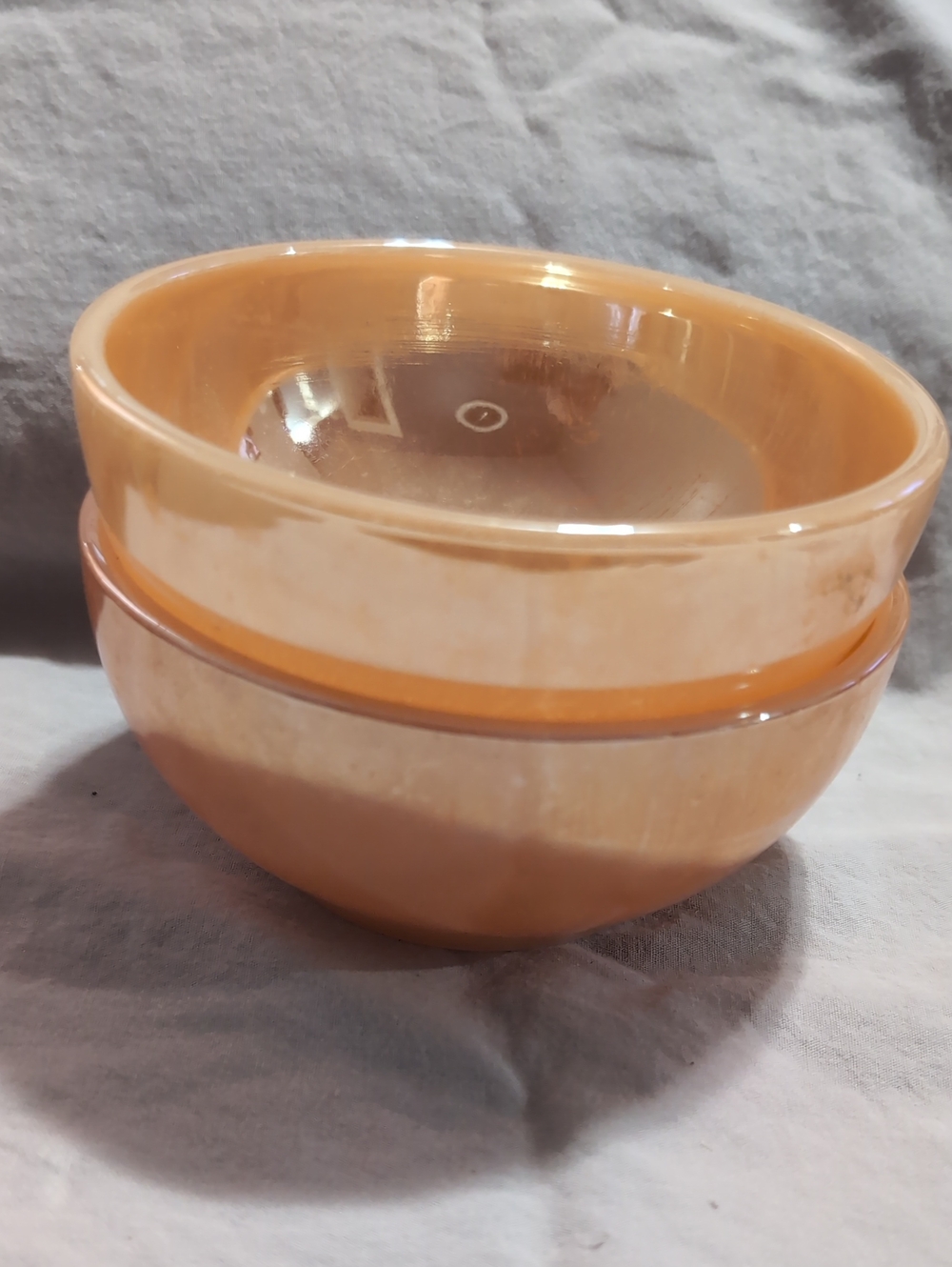 Vintage Fire King Oven Ware 5" Peach Luster Dessert Bowls *BIN